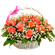 basket of pink roses with babys breath. Slovenia